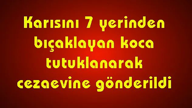 Karısını 7 Yerinden Bıçaklayan Koca Tutuklandı