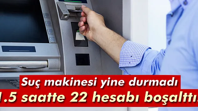 ATM dolandırıcısı 1.5 saatte 22 kişinin hesabını boşalttı