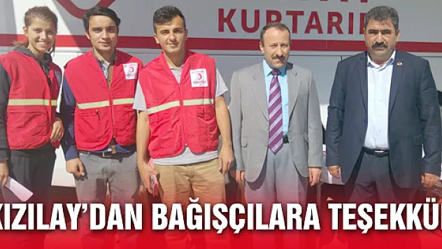 KIZILAY'DAN BAĞIŞÇILARA TEŞEKKÜR