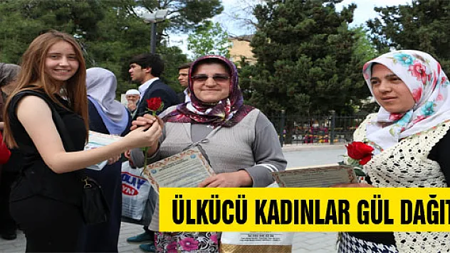 ÜLKÜCÜ KADINLAR GÜL DAĞITTI 