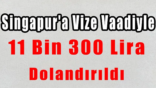 Singapur'a Vize Vaadiyle 11 Bin 300 Lira Dolandırıldı