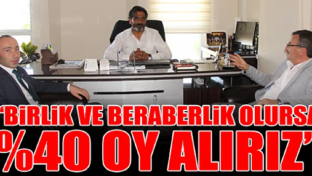'BİRLİK VE BERABERLİK OLURSA %40 OY ALIRIZ'