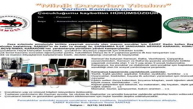 MİNİK DUVARLARI YIKALIM' YARDIM KAMPANYASI 