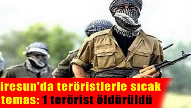 Giresun'da teröristlerle sıcak temas: 1 terörist öldürüldü