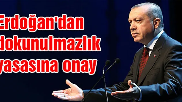 Erdoğan'dan dokunulmazlık yasasına onay