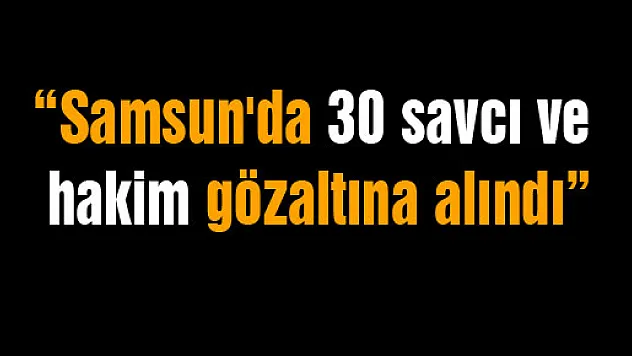 Vali Şahin: 'Samsun'da 30 savcı ve hakim gözaltına alındı'