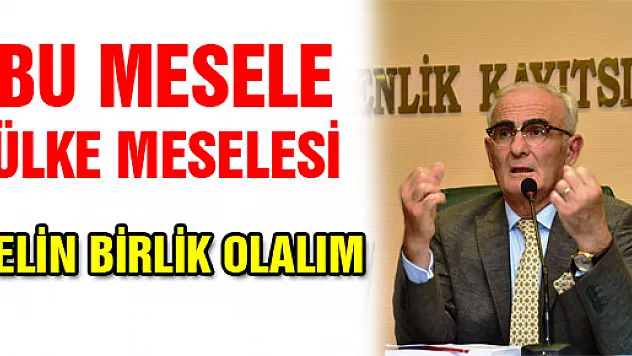 'BU MESELE ÜLKE MESELESİ GELİN BİRLİK OLALIM'
