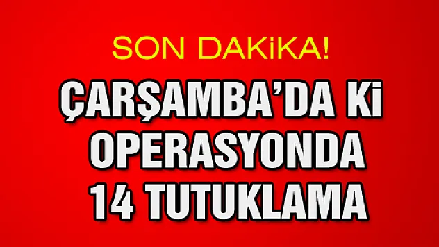 Çarşamba'da ki operasyonda 14 tutuklama