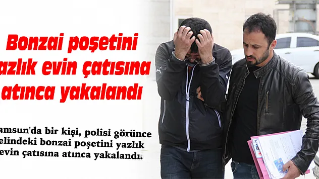 Bonzai poşetini yazlık evin çatısına atınca yakalandı