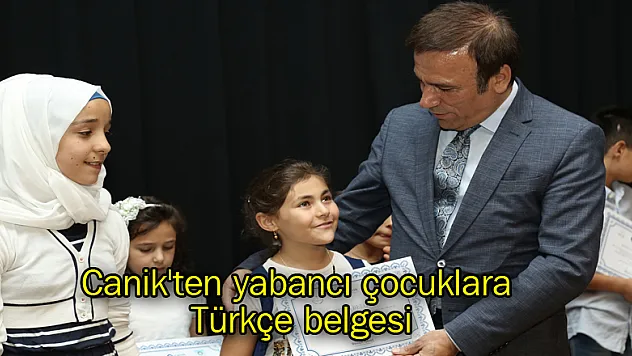 Canik'ten yabancı çocuklara Türkçe belgesi