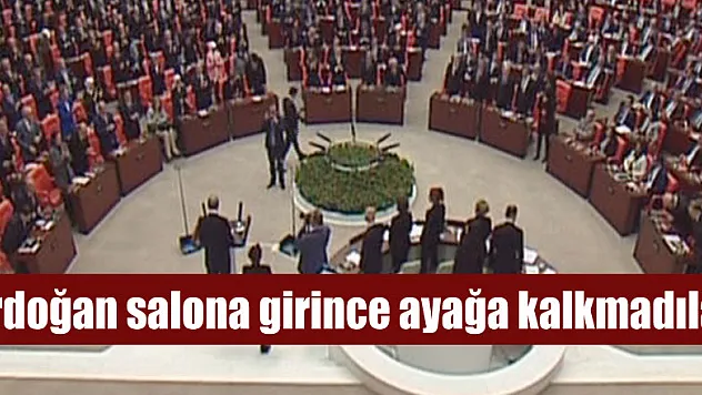 Erdoğan salona girince ayağa kalkmadılar