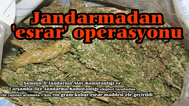 Jandarmadan 'esrar' operasyonu