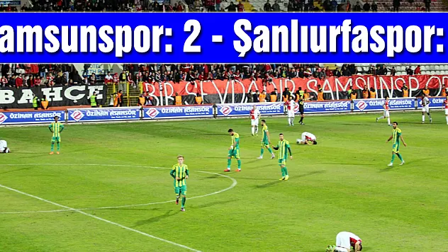 Samsunspor: 2 - Şanlıurfaspor: 1