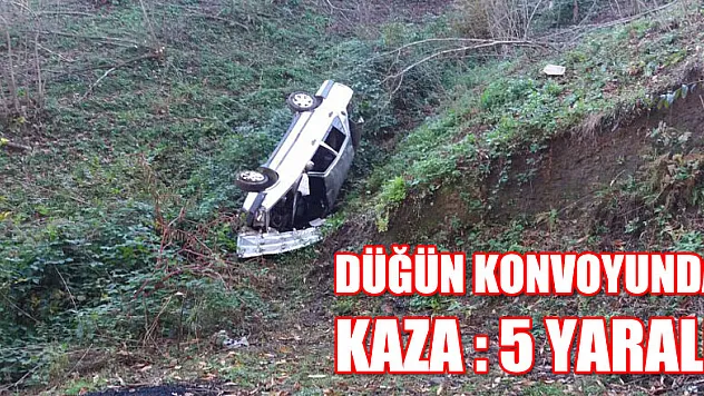 Düğün konvoyunda kaza: 5 yaralı