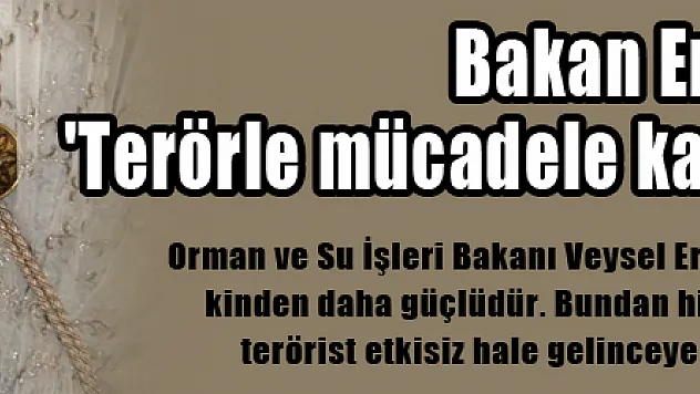 Bakan Eroğlu: 'Terörle mücadele kararlılıkla sürecek'