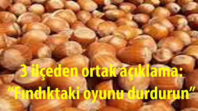 3 ilçeden ortak açıklama: 'Fındıktaki oyunu durdurun'