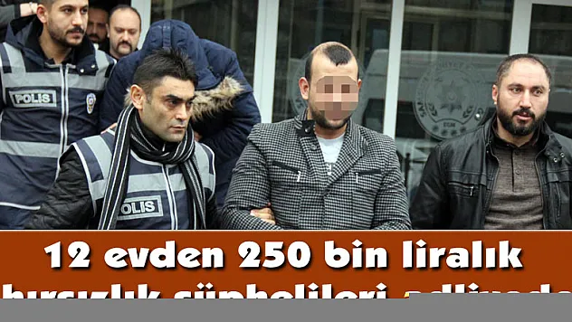 12 evden 250 bin liralık hırsızlık şüphelileri adliyede