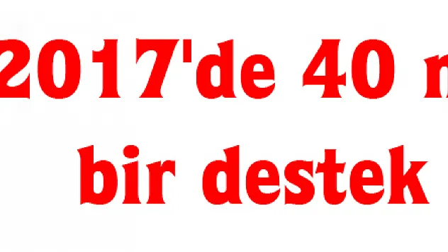 '2017'de 40 milyonluk bir destek olacak'