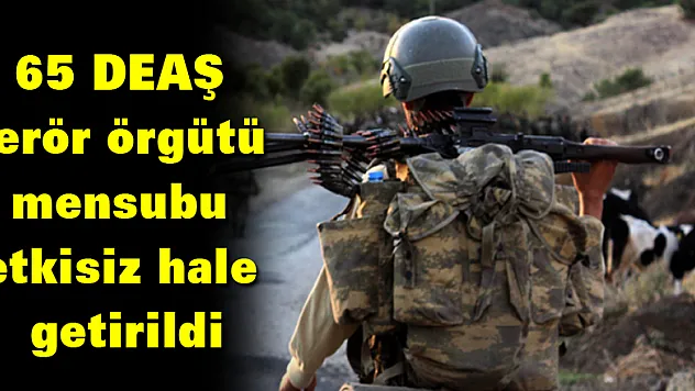 TSK: 65 DEAŞ terör örgütü mensubu etkisiz hale getirildi