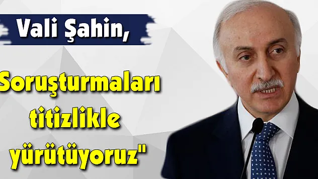 Vali Şahin, 'Soruşturmaları titizlikle yürütüyoruz'