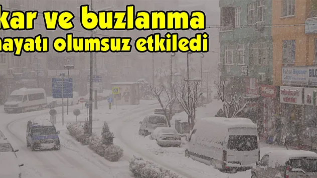 Bafra'da kar ve buzlanma hayatı olumsuz etkiledi