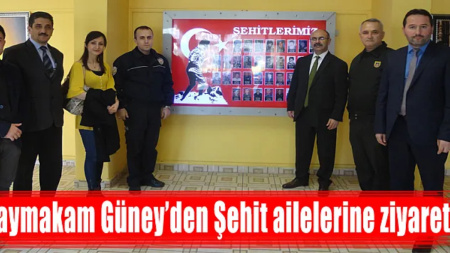 Kaymakam Güney'den Şehit ailelerine ziyaret