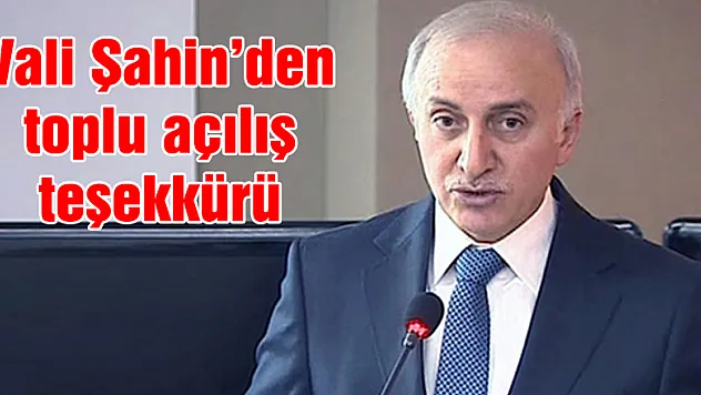 Vali Şahin'den toplu açılış teşekkürü