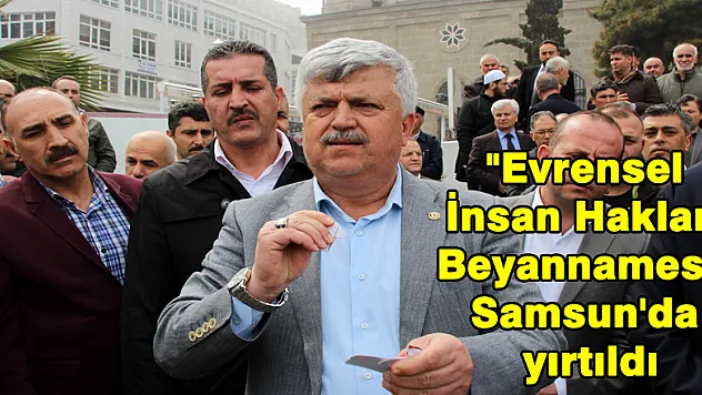 'Evrensel İnsan Hakları Beyannamesi' Samsun'da yırtıldı