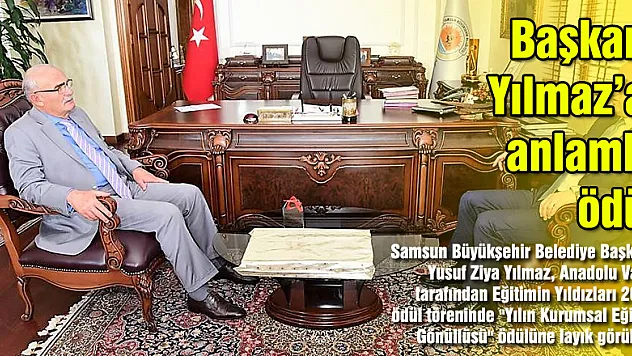 Başkan Yılmaz'a anlamlı ödül