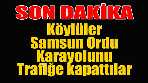 Köylüler Samsun Ordu Karayolunu Trafiğe kapattılar