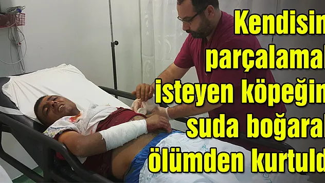 Kendisini parçalamak isteyen köpeğini suda boğarak ölümden kurtuldu