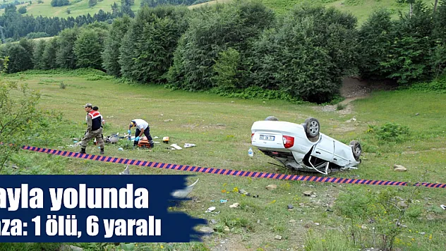 Yayla yolunda kaza: 1 ölü, 6 yaralı