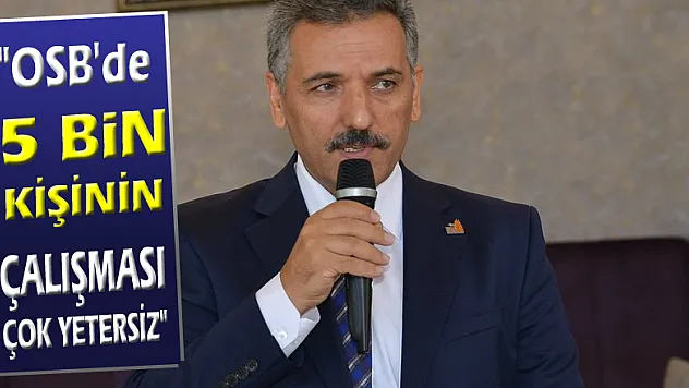 Vali Kaymak: 'OSB'de 5 bin kişinin çalışması çok yetersiz'