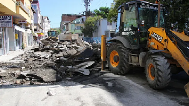 Bafra'da beton yol seferberliği