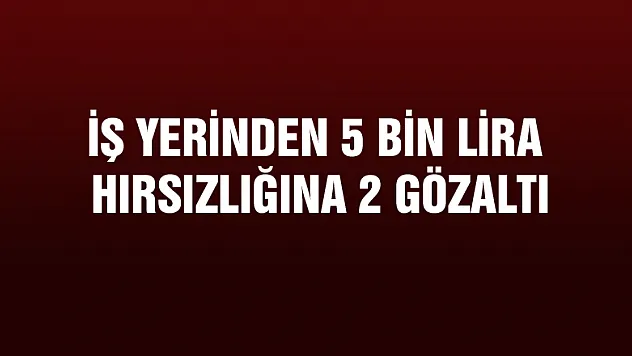 İş yerinden 5 bin lira hırsızlığına 2 gözaltı