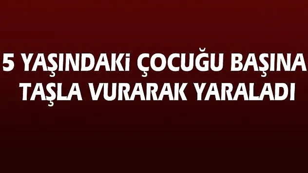 5 yaşındaki çocuğu başına taşla vurarak yaraladı