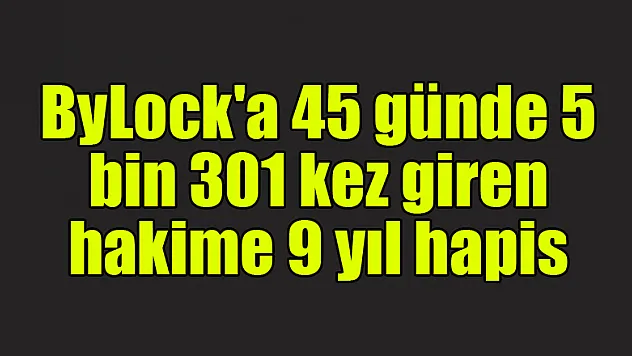 ByLock'a 45 günde 5 bin 301 kez giren hakime 9 yıl hapis 