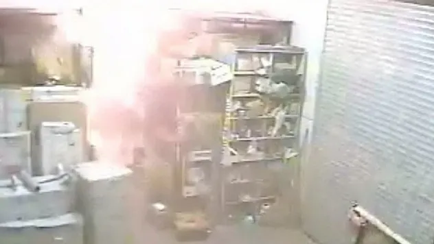 Mobilya deposundaki yangının güvenlik kamera kayıtları ortaya çıktı