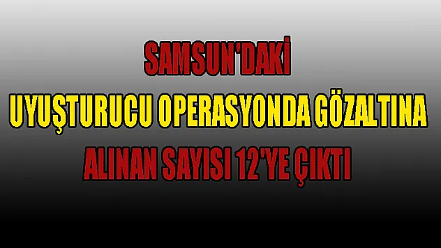 Samsun'daki uyuşturucu operasyonda gözaltına alınan sayısı 12'ye çıktı