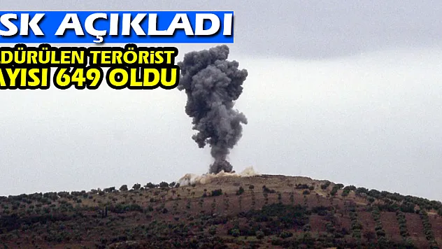 TSK: Öldürülen terörist sayısı 649 oldu