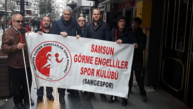 Görme engellilerden Samsunspor'a destek