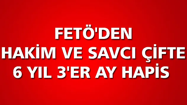 FETÖ'den hakim ve savcı çifte 6 yıl 3'er ay hapis 