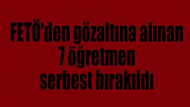 Samsun'da FETÖ'den gözaltına alınan 7 öğretmen serbest bırakıldı 