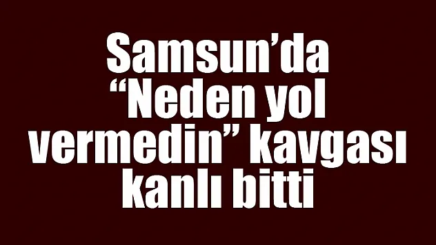 Samsun'da 'Neden yol vermedin' kavgası kanlı bitti