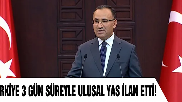 Türkiye 3 gün süreyle ulusal yas ilan etti!