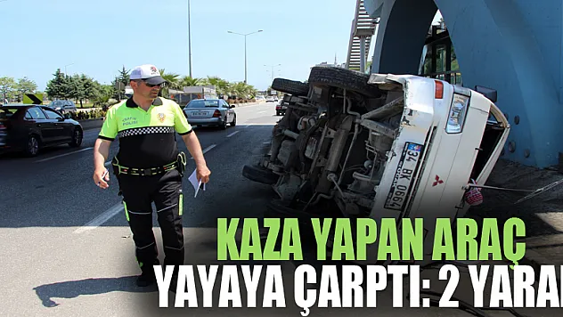 Samsun'da kaza yapan araç yayaya çarptı: 2 yaralı 