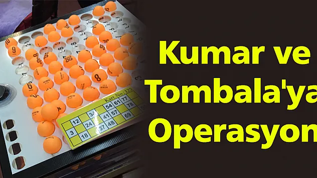 Kumar ve Tombala'ya operasyon