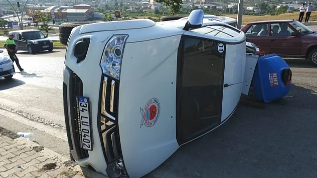 Samsun'da ilaçlama aracı devrildi: 1 yaralı