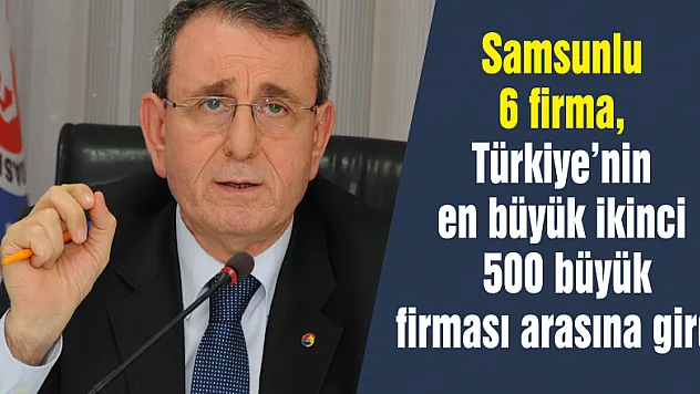 Samsunlu 6 firma, Türkiye'nin en büyük ikinci 500 büyük firması arasına girdi 