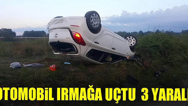Otomobil ırmağa uçtu : 3 yaralı